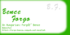bence forgo business card